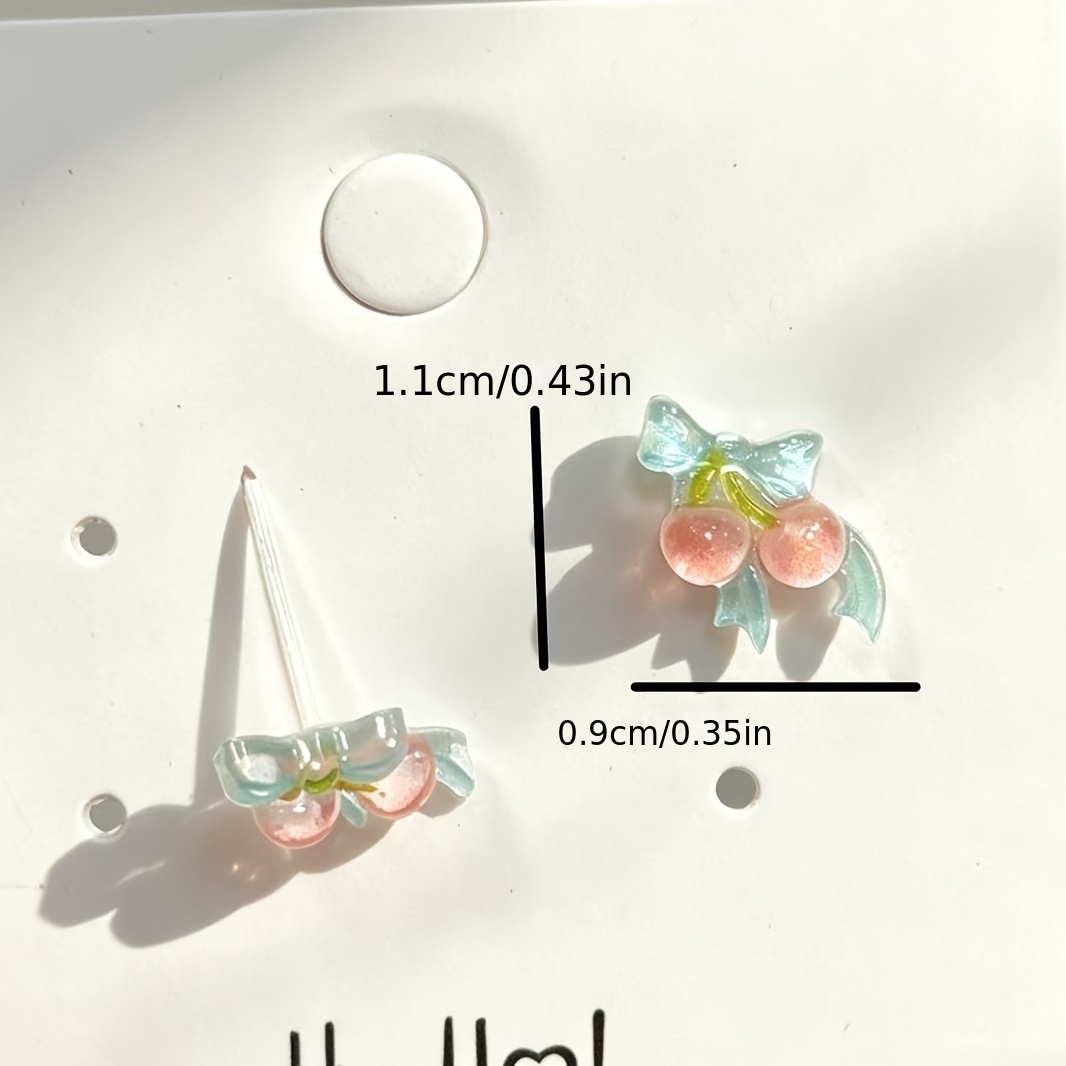 Light Blue Bow-Shaped Thread Earrings for Women